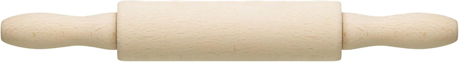 KitchenCraft Revolving Rolling Pin, Small, Beechwood, 23 cm, Beige