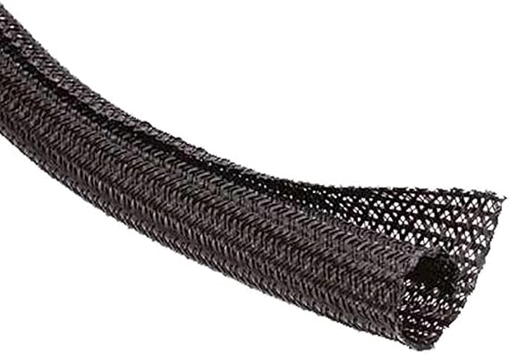 OHM Split Braided Cablesleeving Wrap Around, Split Wire Loom (1'', 100FT)
