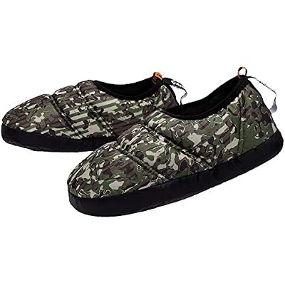 KingCamp Unisex Warm Camping Slippers Soft Winter Slippers with Non Slip Rubber Sole & Carry Bag