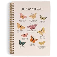 God Says You Are Beautiful Spiral Notebook, Butterfly Notebook Christian Journal, Lined Journal College Ruled Notebook, Bible Verse Inspirational Hardcover Notebook for Christian Gifts 5.5x8.3