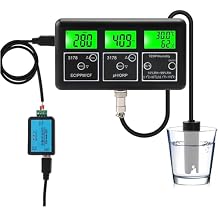 Water Quality Tester Detector, Food Nitrate Tester, Smart PPM PH ORP EC CF Temp Humidity Meter, for Drinking Water, Laboratory Hydroponics, Fish Tank Aquarium SPA Pool