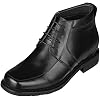 CALTO Men's Invisible Height Increasing Elevator Shoes - Black Premium Leather Lace-up Square-toe Ankle Boots - 3.2 Inches Taller - G9905 - Size 6 D(M) US