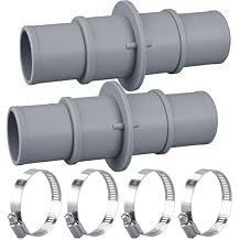 LonlyEagle Pool Hose Adapter Connector, 1-1/4" or 1-1/2" Plastic Coupling for Swimming Pool Vacuum, Cleaner, and Filter Pump Hoses (Grey)