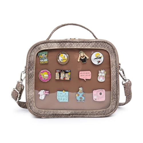 RAINBOW SMILE Ita Bag Kawaii Crossbody Purse Bag Messenger Clear Shoulder Bags Pin Display Bag