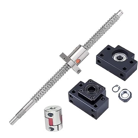 Ball Screw SFU1204 RM1204 12mm Length 3.94 inch / 100mm with End Machining + Ball Screw Nut + BK/BF10 End Supports+ Coupler for CNC Machine