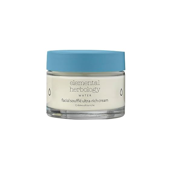 Elemental Herbology Facial Souffle Ultra-Rich Cream 1.7 fl oz Intense Hydration with Rose Damask and Argan Oil Nourishes, Firms & Soothes Very Dry or Sensitive Skin Day, Night or Mask Use