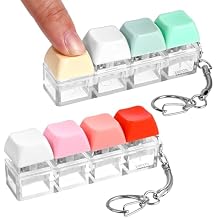 Keyboard Fidget Toy, 2Pcs Fidget Keyboard Keychain Silent Loud Keyboards Clicker Sensory Fidgets Toy for Office Work Library Stress Relief