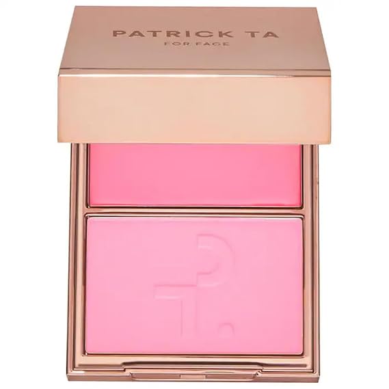 Cream & Powder Blush Duo, Soft Blue Pink Shade | Highly Pigmented Buildable Face Blush - Long-Lasting Color - Soft Radiant Finish