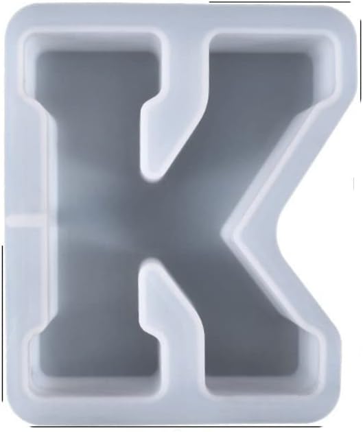 Large Letter Resin Casting Molds, A to Z Alphabet Resin Molds for Candle Christmas Birthday, Epoxy Moulds Craft Tool Casting Silicone Moulds Desktop Decor (K)