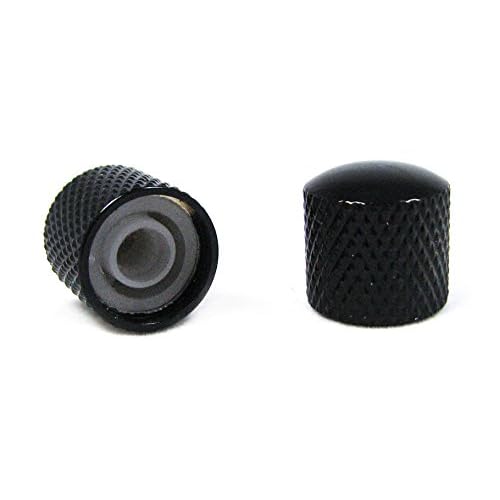 2pc. Guitar Volume Potentiometer Pot Knobs: Black Knurled Dome
