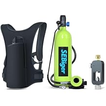 Mini Scuba Tank 1.9L Support Underwater Breathing Reusable Diving Tank Kit with DOT Certified Pony Bottle for Underwater Exploration/Entertainment