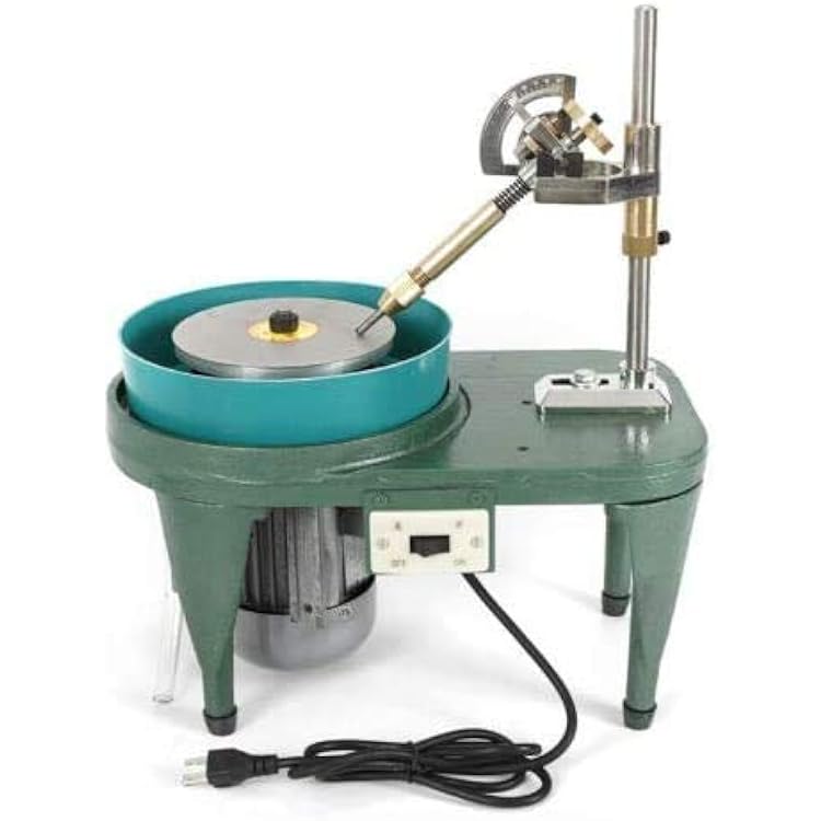 Jewelry Polishing Machine Jewelry Polisher Benchtop 110V60Hz 180W Gemstone Grinding Machine Gem Faceting Machine Bench Polisher Tools Polishing