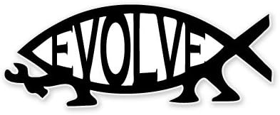 Evolve Fish Evolution Darwin Vinyl Sticker - 9 in