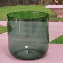 ENERGYSOUND G# Zeal Chakra, Dark Green Clear Crystal Singing Bowl,Quartz Sound Bowl 6 inch,mallet &O-ring included