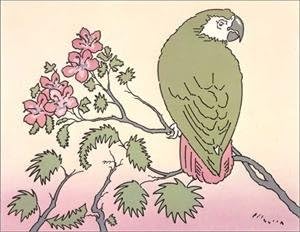 DSC Green Parrot on a Branch - Paper Tole 3D Decoupage Craft Kit Size 8 x10 inches K53