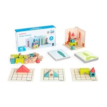 Miniland Shape Makers | Wooden Construction Game for Kids +6, Includes Player Boards. Great Toy for Building 3D Structures and Develop Spatial Skills