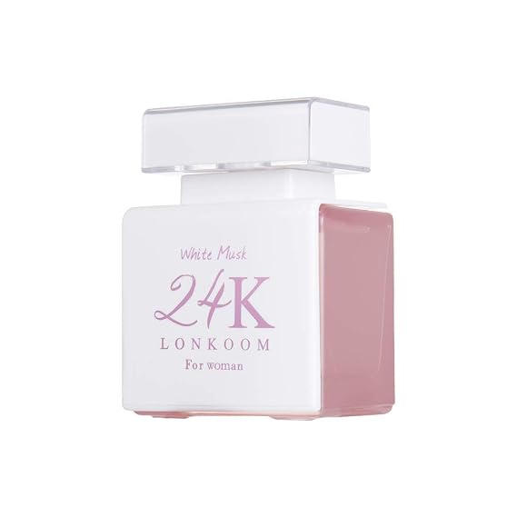Lonkoom 24K White Musk - Fragrance for Women - Floral and Woody Scent - Perfume Notes of Tea Leaf, Thyme, Rose, Saffron, Sandalwood, Musk, Suede - Long Wearing Aromatic Projection - 3.4 oz EDP Spray