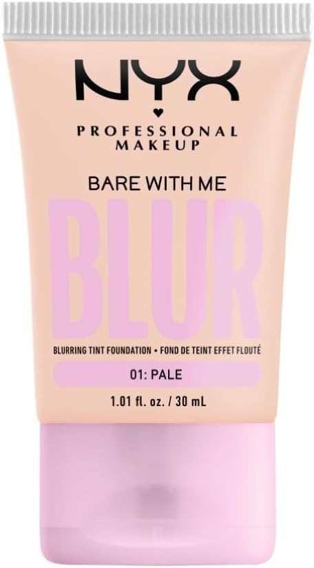 NYX Professional Makeup Blurring Tint Foundation, Medium Coverage, Matte Finish, With Niacinamide, Matcha and Glycerin, 12 Hours Hydrating, Bare With Me Blur, 30 ml, Shade: Pale