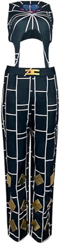Jolyne Cujoh Cosplay Costume JJBA Cosplay Bodysuit Vest Shirt Jumpsuit Outfit Suit for Halloween Party