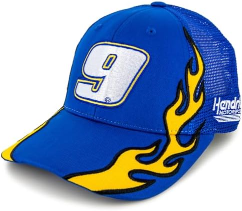 Checkered Flag Sports Chase Elliott 2025 Flame #9 Snapback Mesh Hat Blue