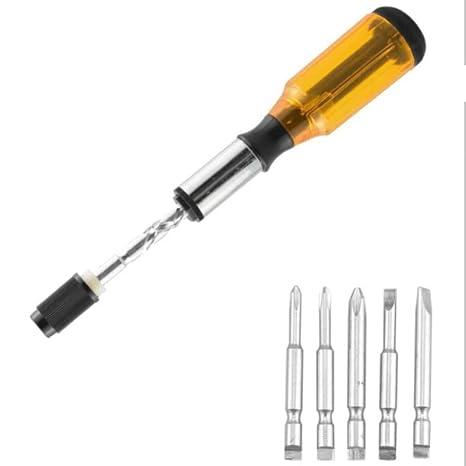Multi Tool Ratcheting Multi-Bit Screwdriver Set Push Pull Ratchet Screwdriver