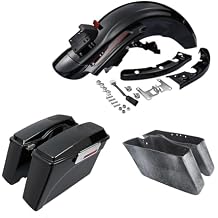 TCT-MOTORPARTS Hard Saddlebags w/5x7" Speaker Lids & LED Rear Fender System Fit For Harley Touring Street Road Electra Glide Road King CVO 2009-2013