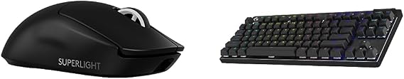 Logitech G Pro X Superlight 2 Lightspeed Wireless Gaming Mouse + G Pro X TKL Lightspeed Wireless Gaming Keyboard (Tactile) Bundle - Black