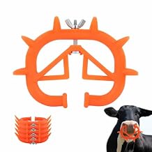 5PCS Cow Nose Ring Farm Livestock Animal Weaner Red Plastic Calf Weaning Nose Rings Spiked Preventing Milk Suckling Farm Livestock Equipment