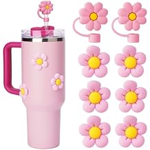 Accessories Sets Compatible with Stanley Cup, Including 2 Pcs Silicone Spill Proof Stopper, 6 Pcs Cup decoration Petal Patch for Stanley Cup Stanley 40oz & 30oz Tumbler