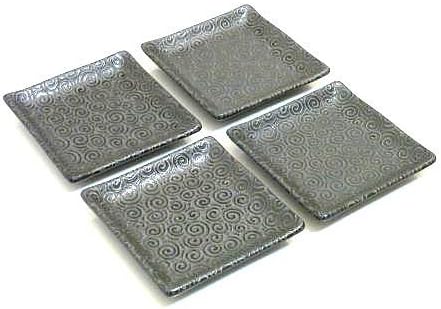 MySushiSet - 4 pc Karakusa Ceramic Sushi Plate Set