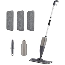 Amazon Basics Dry and Wet Floor Spray Mop, 360-Degree Swivel Spray Mop for Hardwood Tile Laminate Floor Cleaning with 16.9 oz Refillable Tank, 49-inch, 3-Pack Washable Pads