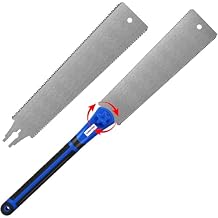 Japanese Pull Saw Set 9.5" & 11.5" Double Edge Flush Cut Saw, Flexible SK5 Ryoba Replaceable Blades 14/18 & 7/11 TPI, Non-Slip Ergonomic Handle, Japanese Hand Saws for Woodworking Tools