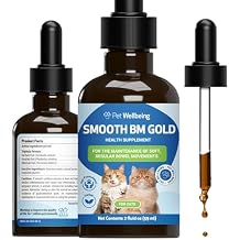 Pet Wellbeing Smooth BM Gold for Cats - Gentle Constipation Relief for Felines - Natural Herbal Supplement 2 oz (59 ml)