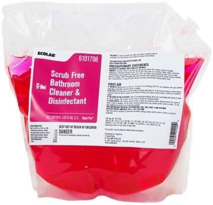 ECOLAB 6101798 Scrub Free Bathroom Cleaner & Disinfectant - One (1) 2Liter Bag per ORDER
