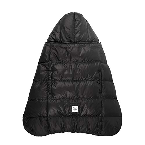 7AM Enfant Baby Carrier Cover - K-Poncho Universal Fit Winter Ultra Soft Plush Lining, Water Repellent Bunting Bag with Adjustable Hood, Multifunctional Stroller & Car Seat Blanket Cover | 0-3T