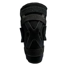 Deluxe Child Hinged Knee Brace Wrap | Medical Grade Easy On-Off, Hyperextension and Patella Support, Latex-free, Adjustable Black, Childs Thighs 12-14 Measured 2 Above the Knee, Unisex