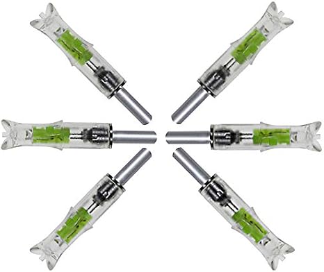 String-Activated Led Lighted Arrow Nock for ID 7.6mm Shaft Toolless Design Pack of 6