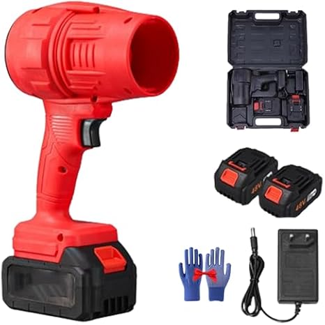 Cordless Leaf Blower, 2025 Uptodate Cordless Leaf Blower Handheld,Three Adjustable Wind Speeds Powerful Handheld Blower,for Yard/Patio/Car Cleaning (Red)