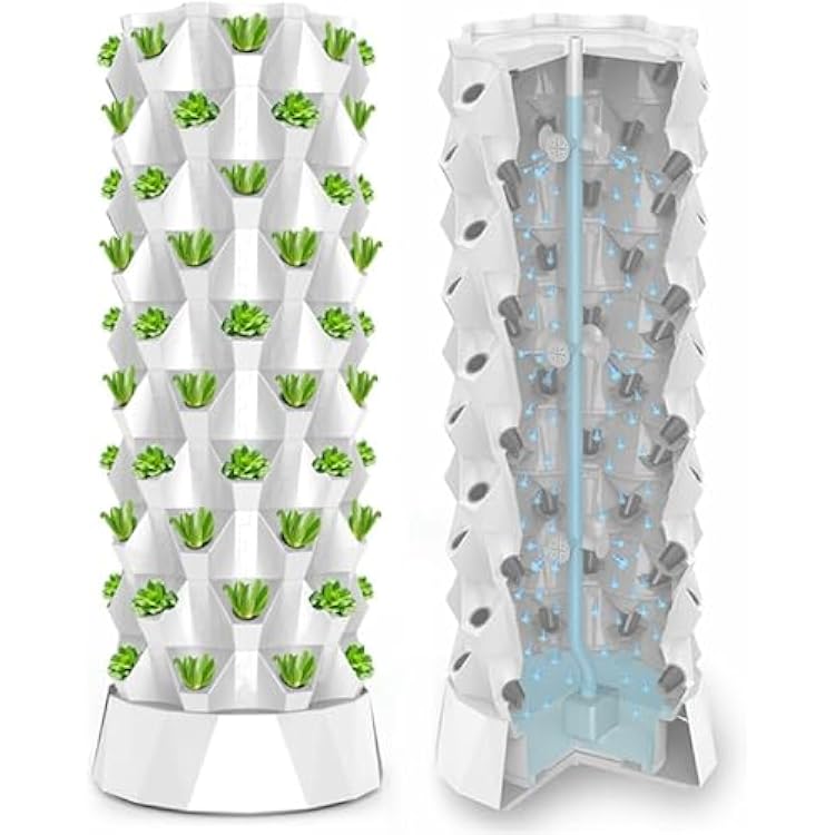 Vertical Hydroponic Indoor Growing System, Hydroponic Tower Grow System Kit, Multi-Layer Grow Tower for Grow Herbs, Fruits, Vegetables,6Layers 48 pots