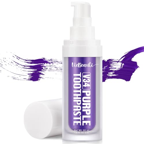 Viebeauti Purple Toothpaste for Teeth Whitening, Purple Colour Corrector, Teeth Whitening Toothpaste, Color Wheel Toothpaste, Dental Color Corrector, Teeth Whitener 1fl oz30 ml
