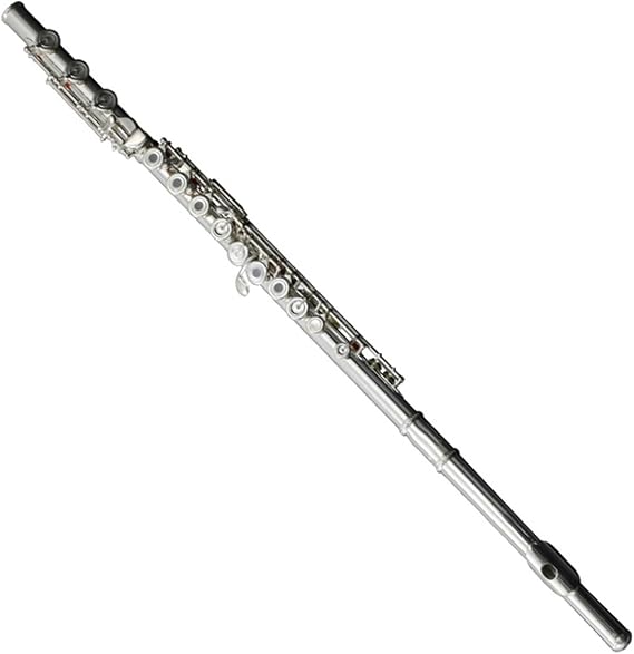 Woodwind Instruments 18 Hole Sterling Silver Flute Professional Orchestra Rose Gold Flute E Key B Tail(Sterling silver)