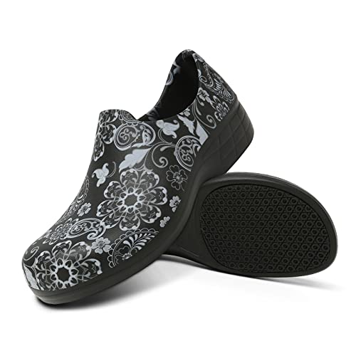Scecocrs Non Slip Chef Shoes for Women, Waterproof & Oil Resistant Nursing Work Shoes for Hospital Garden Kitchen
