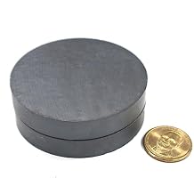 Ceramic Magnets C8 Dia 3" X1/2" Hard Ferrite Magnets 2-Count