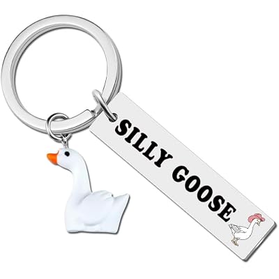 Silly Goose Keychain Funny Gifts for Women Funny Keychain Gag Gifts One Silly Goose Birthday Decor Gift for Women Teen Girls Christmas Gift for Woman
