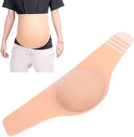 Fake Pregnant Belly, Artificial Silicone Pregnant Belly, Real Soft Feeling Fake Belly, Performance Props, Fake Belly Baby Fake Pregnant Belly, Costume, Cosplay,skintone-A(2-3months)