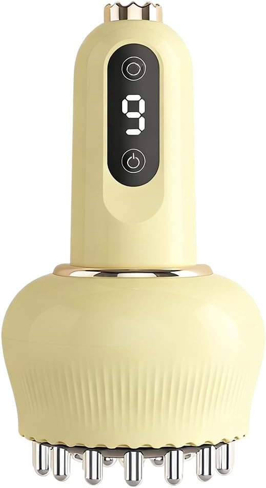 Lymphatic Drainage Massager, Cellulite Massager Tool with 9 Gear Adjustable, Lymphatic Drainage Machine, Body Sculpting and Reduces Stretch Marks, Cellulite Machine for Legs, Arms and Belly (Beige)
