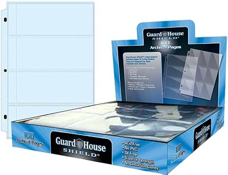 GuardHouse Shield 4 Pocket Currency and Document Pages for Three and Four Ring Binders 100 Pack