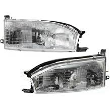 for Toyota for Camry 1992-1994 2pcs Headlight Lamp Left and Right Clear Lens W/Bulbs
