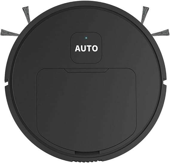 Robotic Vacuum and Mop, Slim Profile Sweeper for Hard Floor and Carpet, Auto Cleaning Schedule with Advanced Sensors for Home and Bedroom(Black)