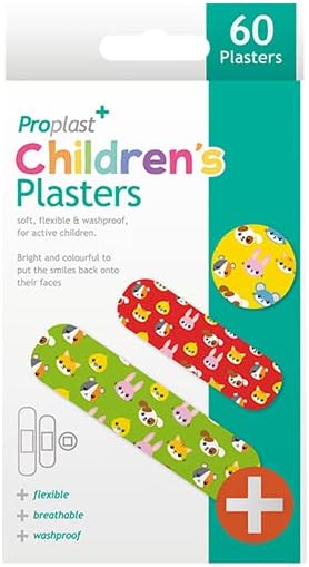 Gem Imports ProPlast+ Children's Kids Plasters, Assorted Sizes & Designs - Pack of 60, One Size